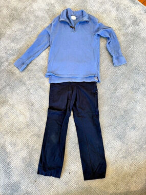 Polo Ralph Lauren Boys pants Navy Size 7 & J Crew Blue Quarter-Zip Size Medium